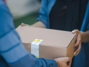 A box being handed over for our receipt and dispatch service